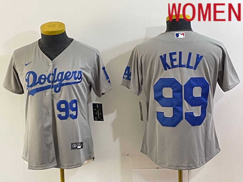 Women Los Angeles Dodgers 99 Kelly Grey 2024 Nike Game MLB Jersey style 9